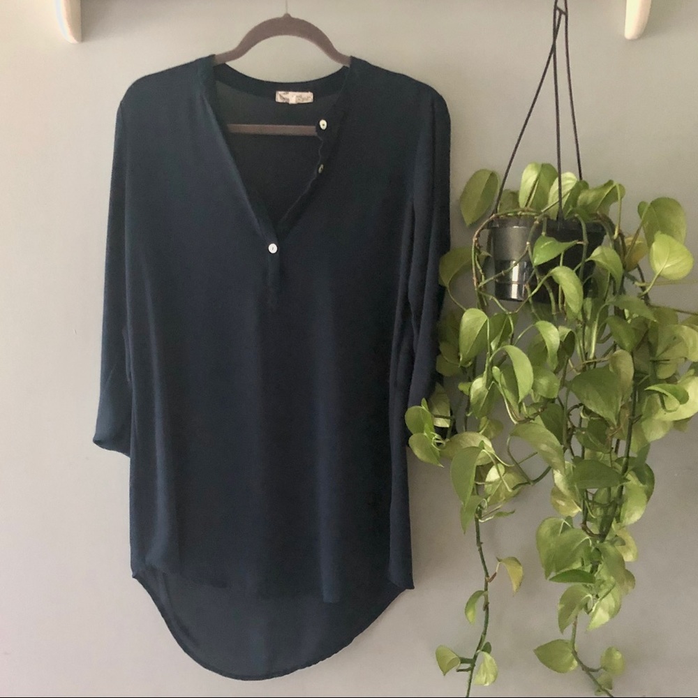 Navy Blue Blouse ✵ Long Blouse ✵ About a Girl